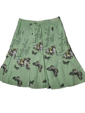 Ann Taylor Loft mint "Narcissus sylvestris" midi‎ flair skirt size 8